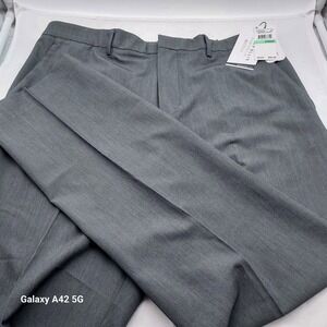 Perry Ellis Portfolio Resolution Dress Pant 34x29 Grey Modern Fit 5QSB0050 NWT